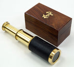 Leather Wrapped Spyglass with Case